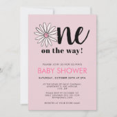 Modern Meisjes Baby shower Daisy Floral Kaart (Voorkant)