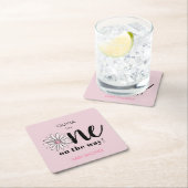 Modern Meisjes Baby shower Daisy Floral Kartonnen Onderzetters (Insitu)