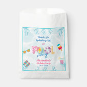 Modern Meisje's Kleurrijke Kinder Pool Party Bedankzakje (Voorkant)