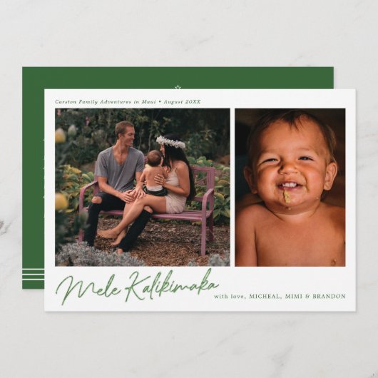 Modern Mele Kalikimaka 2 Foto Holiday (Voorkant / Achterkant)