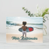 Modern Mele Kalikimaka Palm Trees terug Volledige Feestdagenkaart (Staand voorkant)