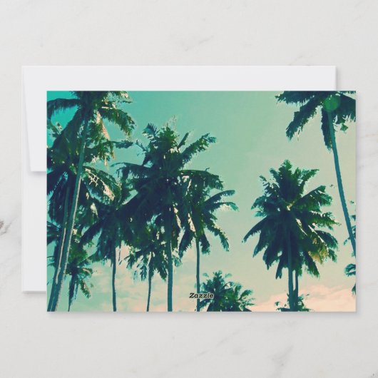 Modern Mele Kalikimaka Palm Trees terug Volledige  Feestdagenkaart (Achterkant)