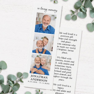 Modern Memorial 3 Afbeelding Funeral Prayer Bladwi Mini Visitekaartjes