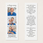 Modern Memorial 3 Afbeelding Funeral Prayer Bladwi Mini Visitekaartjes (Voorkant /achterkant)