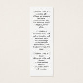 Modern Memorial 3 Afbeelding Funeral Prayer Bladwi Mini Visitekaartjes (Achterkant)