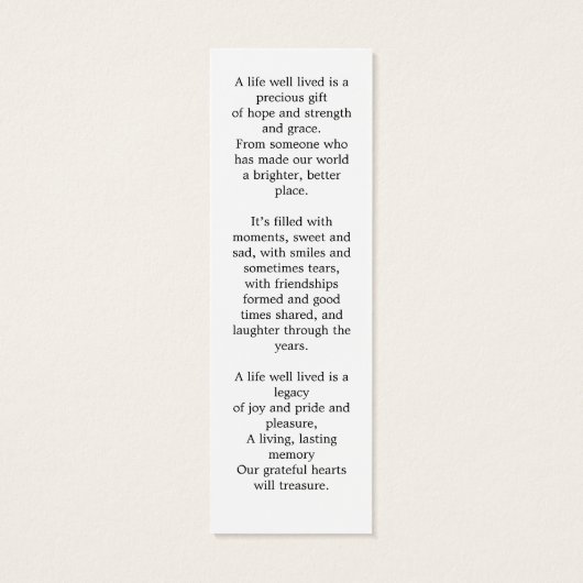 Modern Memorial 3 Afbeelding Funeral Prayer Bladwi Mini Visitekaartjes (Achterkant)