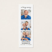 Modern Memorial 3 Afbeelding Funeral Prayer Bladwi Mini Visitekaartjes (Voorkant)