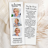 Modern Memorial 3 Foto Funeral Poem Bladwijzer Mini Visitekaartjes