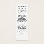 Modern Memorial 3 Foto Funeral Poem Bladwijzer Mini Visitekaartjes (Achterkant)