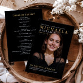 Modern Memorial / begrafenis / Viering van het lev Programmakaart