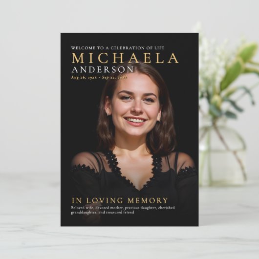 Modern Memorial / begrafenis / Viering van het lev Programmakaart (Staand voorkant)