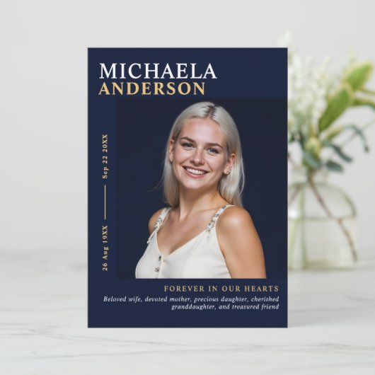 Modern Memorial / begrafenis / Viering van het lev Programmakaart (Staand voorkant)