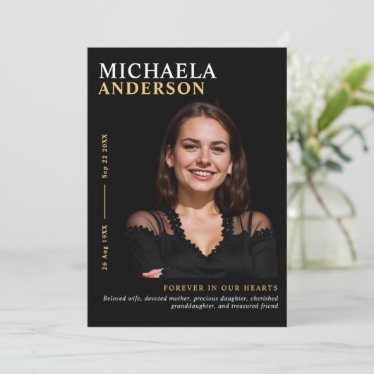 Modern Memorial / begrafenis / Viering van het lev Programmakaart (Staand voorkant)