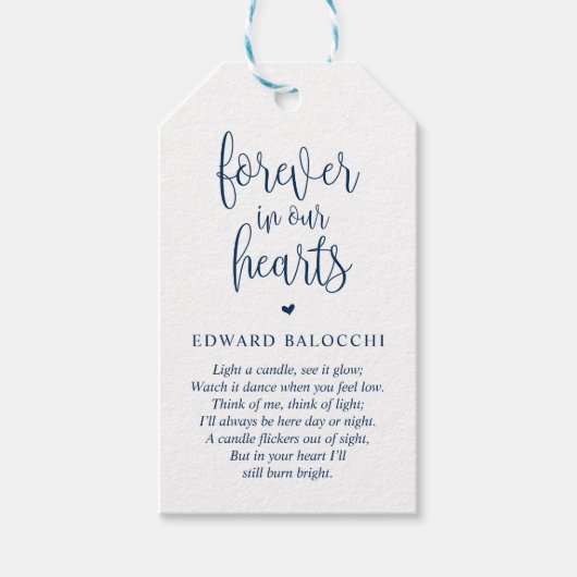 Modern, Memorial Candle, Funeral Service Label Cadeaulabel (Voorkant)