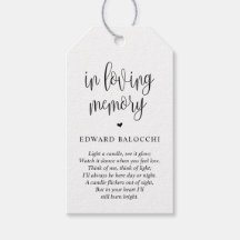 Modern, Memorial Candle, Funeral Service Label