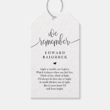 Modern, Memorial Candle, Funeral Service Label