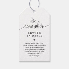 Modern, Memorial Candle, Funeral Service Label Cadeaulabel