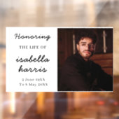 Modern Memorial Celebration of Life Design Raamsticker (Vel 2)