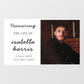 Modern Memorial Celebration of Life Design Raamsticker (Vel)