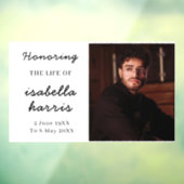 Modern Memorial Celebration of Life Design Raamsticker (Vel 3)