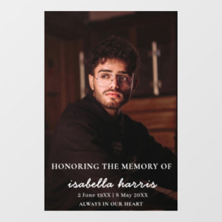 Modern Memorial Celebration of Life Design Raamsticker