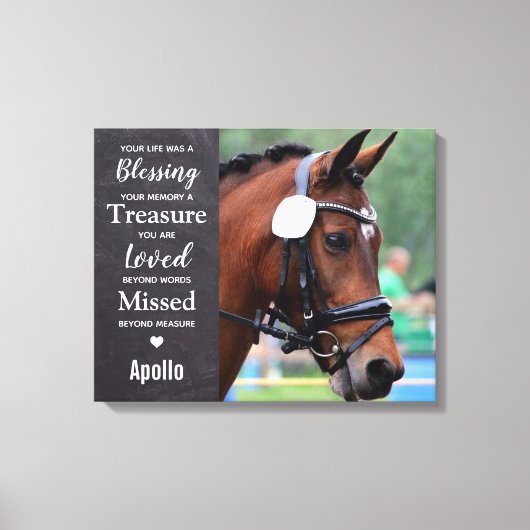 Modern Memorial Custom Remembrance Pet Photo Canvas Afdruk (Voorkant)