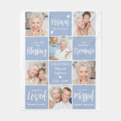 Modern Memorial familie gepersonaliseerde fotocoll Fleece Deken (Voorkant)