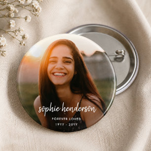 Modern Memorial   Forever geliefde begrafenisbijdr Ronde Button 5,7 Cm