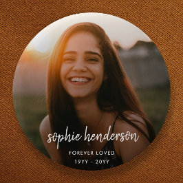 Modern Memorial | Forever geliefde begrafenisbijdr Ronde Button 5,7 Cm