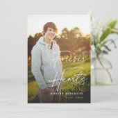 Modern Memorial Forever in ons hart Foto Card Kaart (Staand voorkant)