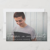 Modern Memorial Forever in ons hart Foto Card Kaart (Voorkant)
