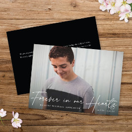 Modern Memorial Forever in ons hart Foto Card Kaart