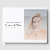 Modern Memorial Foto Elegant Funeral Gastenboek (Voorkant)