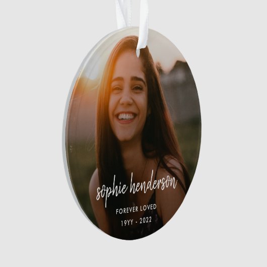 Modern Memorial | Foto-onderscheiding van ooit geh Ornament (voorkant)