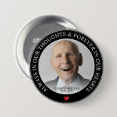 Modern Memorial Foto Tribute | Begrafenis Ronde Button 7,6 Cm (Voorkant /achterkant)