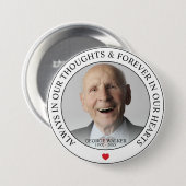 Modern Memorial Foto Tribute | Begrafenis Ronde Button 7,6 Cm (Voorkant /achterkant)
