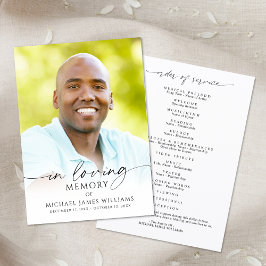 Modern Memorial Funeral Celebration of Life Photo Programmakaart