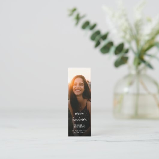 Modern Memorial Funeral Poem Mini Bladwijzer Kaart Mini Visitekaartje (Staand voorkant)