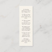 Modern Memorial Funeral Poem Mini Bladwijzer Kaart Mini Visitekaartje (Achterkant)