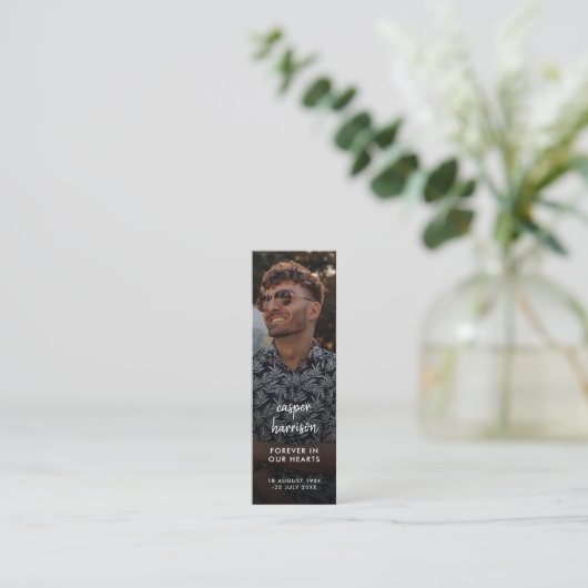 Modern Memorial Funeral Poem Mini Bladwijzer Kaart Mini Visitekaartje (Staand voorkant)