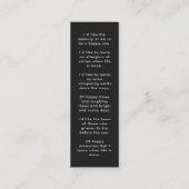 Modern Memorial Funeral Poem Mini Bladwijzer Kaart Mini Visitekaartje (Achterkant)