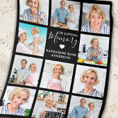 Modern Memorial in Loving Memory 11 Photo Collage Fleece Deken