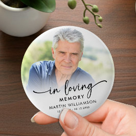 Modern Memorial In Loving Memory Photo Keepsake Ronde Button 5,7 Cm
