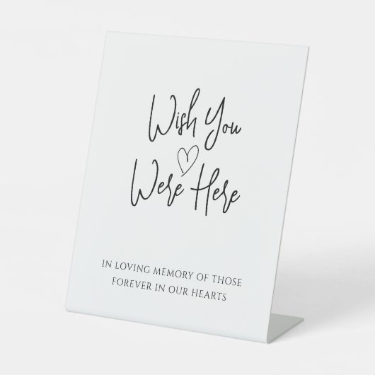 Modern Memorial in Loving Memory Wedding Table Reclamebord Met Voetstuk (Voorkant)