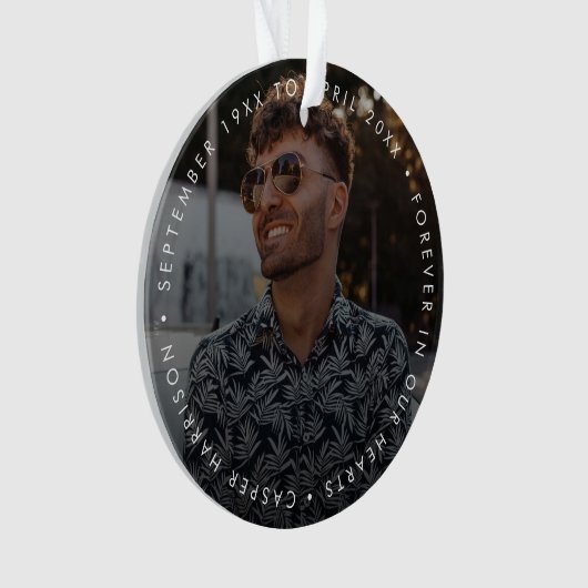 Modern Memorial Keepomwille Sympathie Foto Ornament (voorkant)