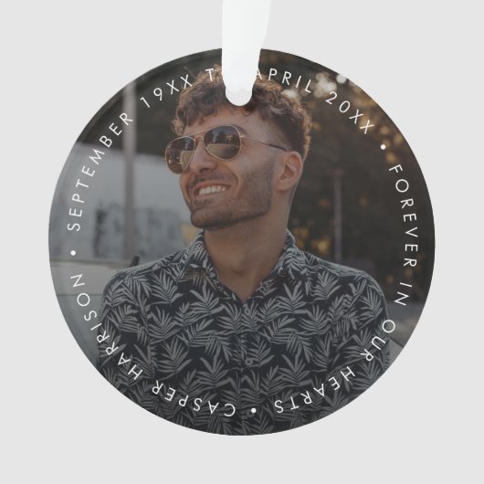 Modern Memorial Keepomwille Sympathie Foto Ornament (voorkant)