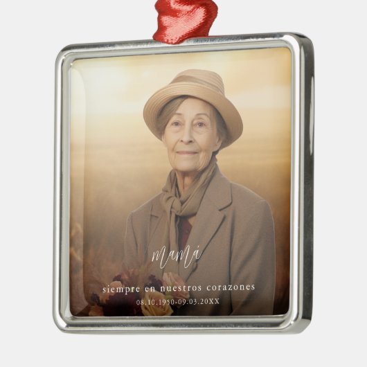 Modern Memorial Keepsake Spaanse foto Metalen Ornament (Links)