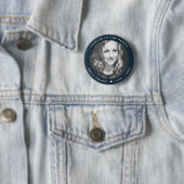 Modern Memorial | Navy Blue Funeral Favor Photo Ronde Button 5,7 Cm (In situ)