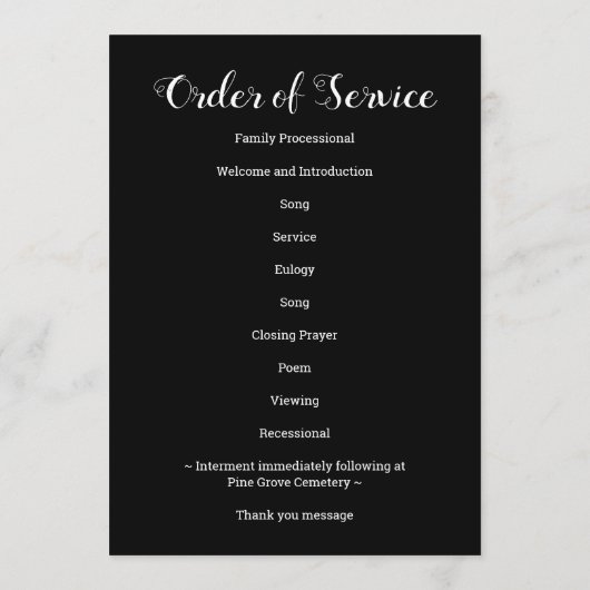 Modern Memorial Order of Service 9 Photo Funeral Programmakaart (Achterkant)