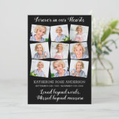 Modern Memorial Order of Service 9 Photo Funeral Programmakaart (Staand voorkant)